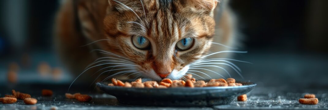 Beautiful Feline Cat Eating On Metal, Desktop Wallpaper Backgrounds, Background HD For Designer