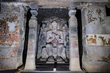 The Ajanta Caves are rock-cut Buddhist cave monuments in Ajanta, Aurangabad district, Maharashtra,...