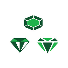 Beautiful emerald green diamond vector