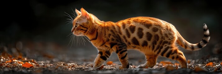 Bengal Cat Walking Towards Camera, Desktop Wallpaper Backgrounds, Background HD For Designer