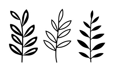 Leaves vector clipart. Spring illustration.