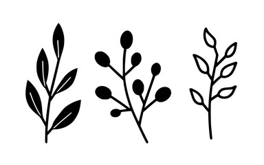 Leaves vector clipart. Spring illustration.