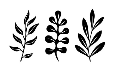 Leaves vector clipart. Spring illustration.