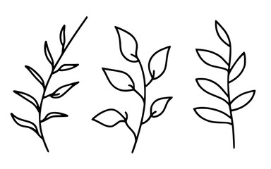 Leaves vector clipart. Spring illustration.