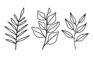 Leaves vector clipart. Spring illustration.