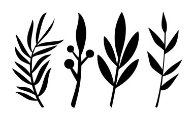 Leaves vector clipart. Spring illustration.