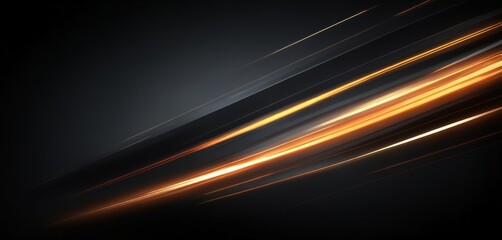 Acceleration speed motion, Light and stripes moving fast over dark background dark themed wide banner with copy space area 