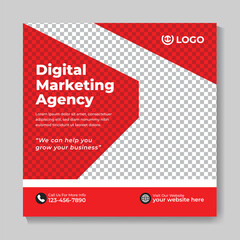 Corporate modern digital marketing agency social media post design creative business square web banner template