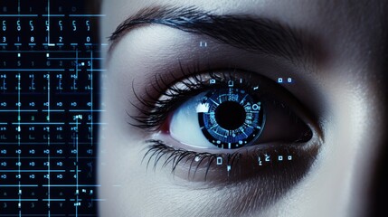Eye being scanned by a biometric recognition system