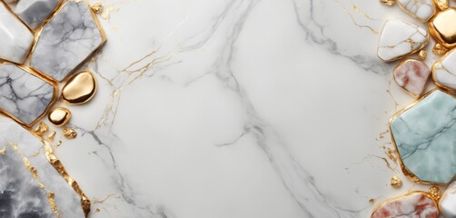 Marble stone texture background material with elements of semi-precious stones and gold created luxury themed 