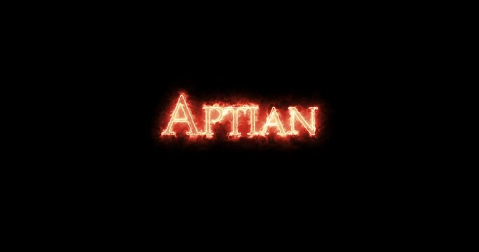 Aptian, age geological, written with fire. Loop