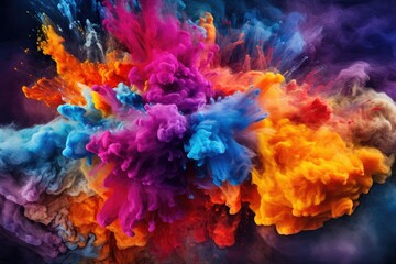 Fototapeta na wymiar Colorful rainbow smoke powder explosion. Abstract smoke background wallpaper concept 