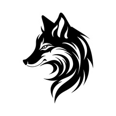 Arctic fox hand-drawn outline vector sketch isolated on white background
