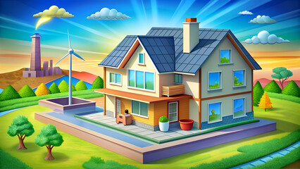 A home with energy-efficient appliances and insulation