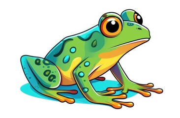 Green frog close up