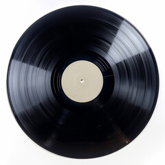 Obraz premium Black vinyl record isolated on white background