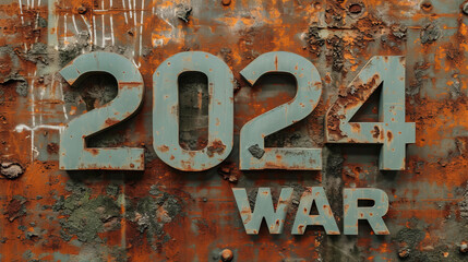 rusty metal numbers 2024 symbolizing war