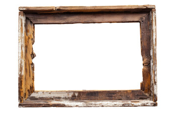 Old wooden frame, cut out - stock png.