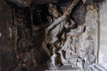 Ellora Caves are a rock-cut cave complex located in the Aurangabad District of Maharashtra, India. - 722854352