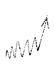 Two arrows symbol of partnership, teamwork, icon, vector doodle style and sketch in technique, dotwork, tattoo, sticker for design and decoration, black dots on a white background