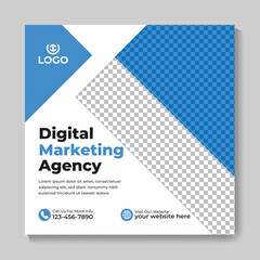 Modern digital marketing agency social media post design corporate business square web banner template