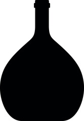 Silhouette of Alcohol Glass Bottle Icon. Vector Illustration.
