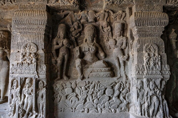 Ellora Caves are a rock-cut cave complex located in the Aurangabad District of Maharashtra, India. - 722855595