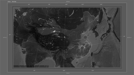 China composition. Grayscale elevation map © zelwanka