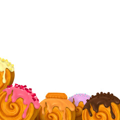 Cute dessert frame, Cromboloni Illustration 