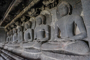 Ellora Caves are a rock-cut cave complex located in the Aurangabad District of Maharashtra, India. - 722856512