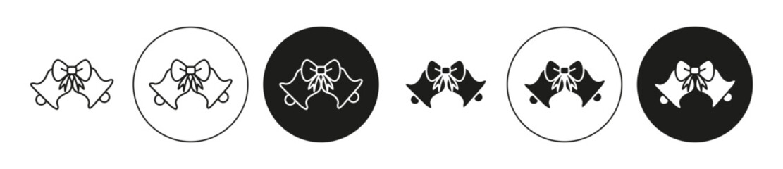 Jingle bell flat line icon set. Jingle bell Thin line illustration vector