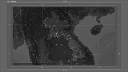 Laos composition. Grayscale elevation map © zelwanka