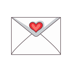 Love letter for Valentine's day isolated on white background. Vector illustration for any design. - 722857556