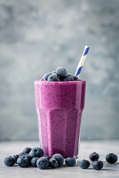 A smoothie of vanilla yogurt, blueberries, Image for cafe menu, Banner