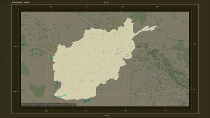 Afghanistan composition. OSM Topographic Humanitarian style map