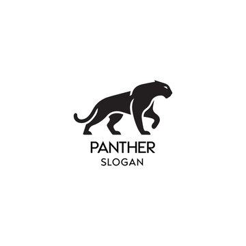 Elegant Black Panther Logo Presented on a Clean White Background for Branding Purposes