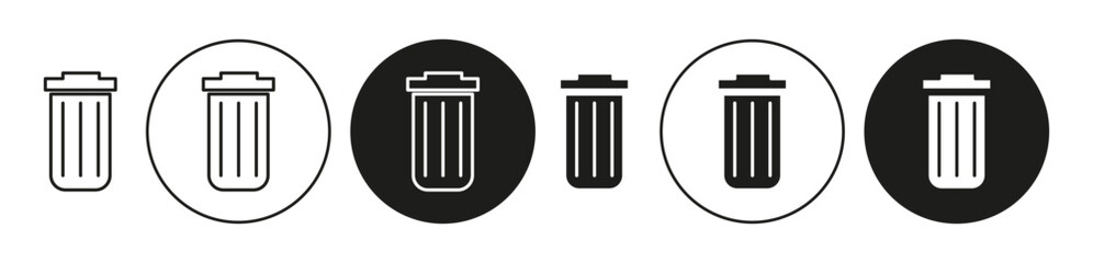 Delete outlined icon contour line vector. Delete flat and simple set design