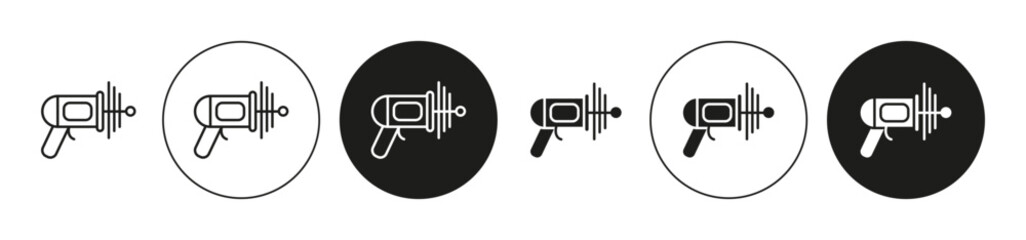 Space gun outlined icon contour line vector. Space gun flat and simple set design