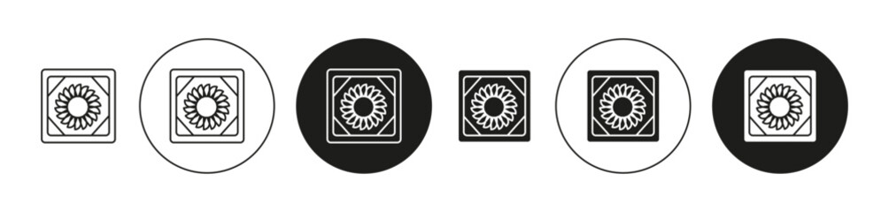 Tiles outlined icon contour line vector. Tiles flat and simple set design