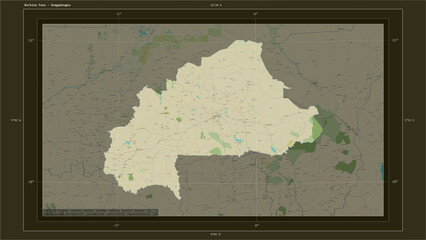 Burkina Faso composition. OSM Topographic Humanitarian style map