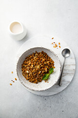 Traditional homemade granola for breakfast