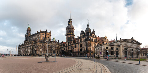 Panorama ficture of Dresden Theatre square (Theaterplatz)