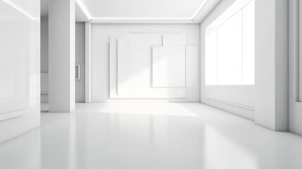 Fototapeta premium designer and modern 3d empty living or dining room concept