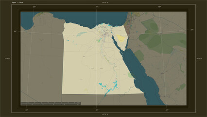 Egypt composition. OSM Topographic Humanitarian style map