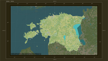Estonia composition. OSM Topographic Humanitarian style map