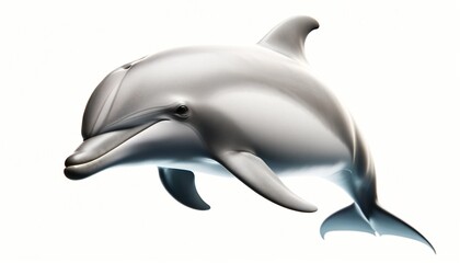  a dolphin, with a white background