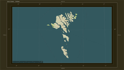 Faroe Islands composition. OSM Topographic Humanitarian style map