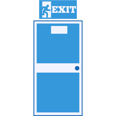Emergency fire exit sign icon vector door symbol