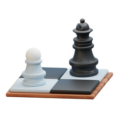 chess strategy game 3d illustration