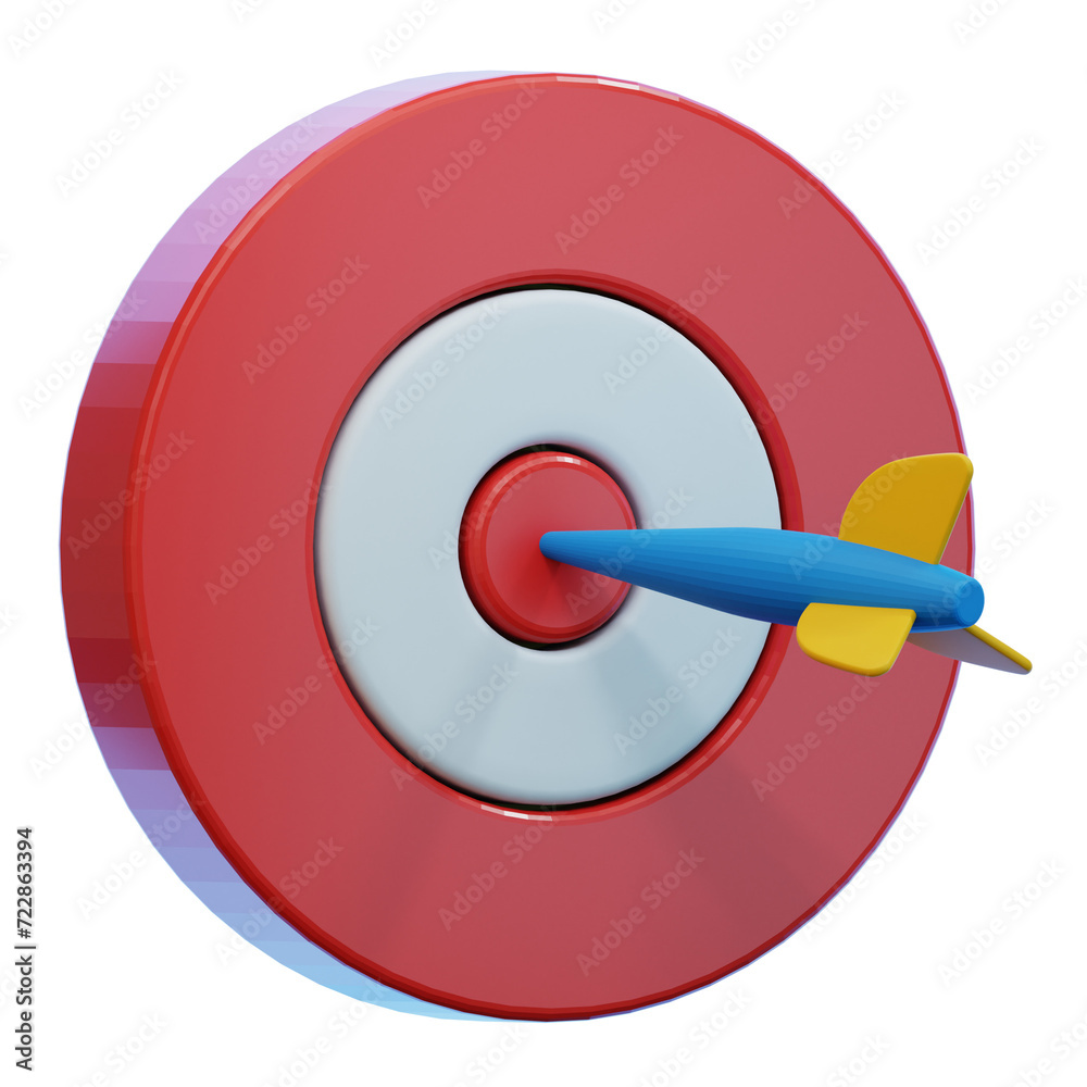 Wall mural dart target 3d illustration